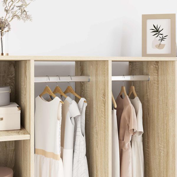 vidaXL Closet Rod 2 pcs Silver 371.5 x 15 x 29 mm Aluminium Alloy