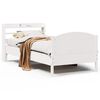 vidaXL Bed Frame without Mattress White 100x200 cm Solid Wood Pine