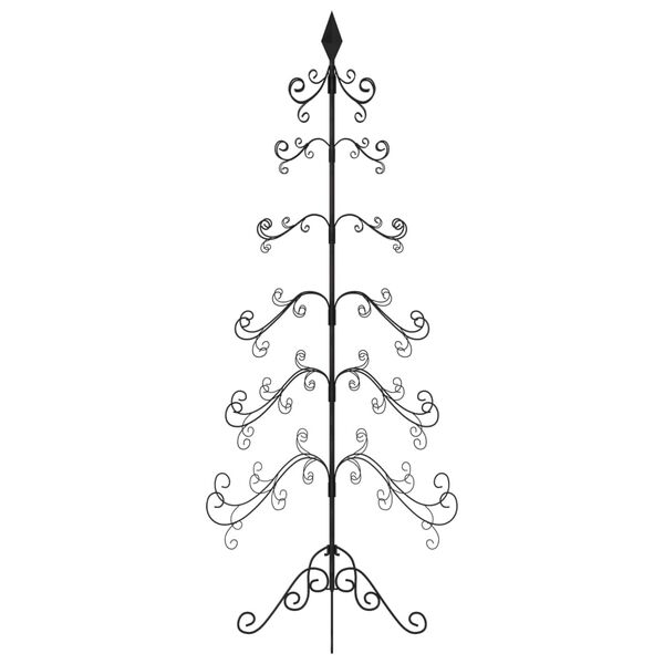 vidaXL Metal Christmas Tree for Decoration Black 215 cm