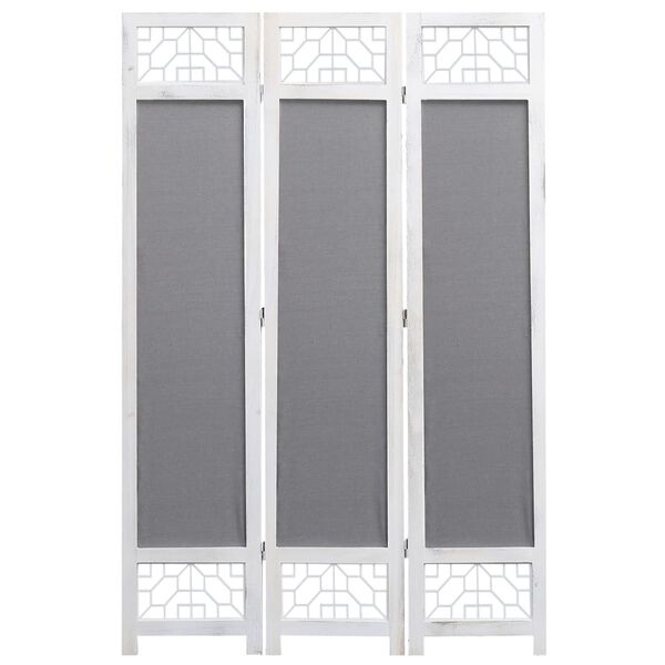 vidaXL 3-Panel Room Divider Grey 105x165 cm Fabric