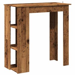 vidaXL Bar Table with Shelf Old Wood 102x50x103.5 cm Engineered Wood
