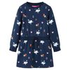 vidaXL Kids'Dress with Long Sleeves Navy 140