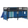 vidaXL Kids' Loft Bed with Curtains without Mattress Blue 90x190 cm Single