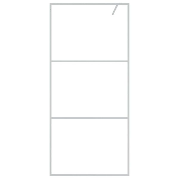 vidaXL Walk-in Shower Wall Silver 90x195 cm Clear ESG Glass