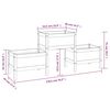 vidaXL Planter Grey 178.5x44x75 cm Solid Wood Pine