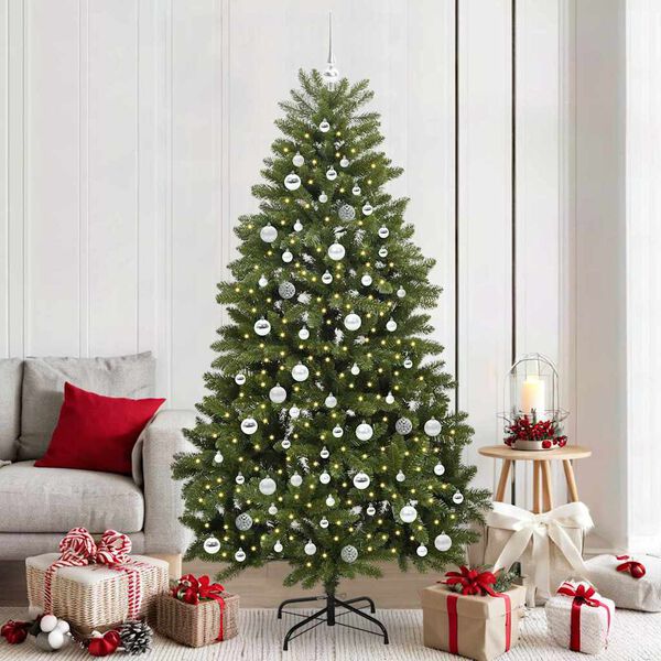vidaXL Artificial Christmas Tree Green 210 cm PVC and Metal