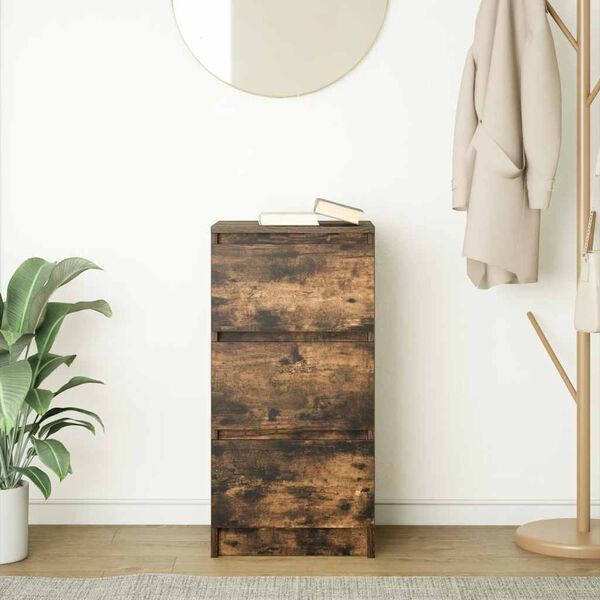 vidaXL Sideboard Smoked Oak 37.5x35x76 cm Engineered Wood