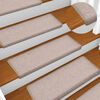 vidaXL Stair Mats 30 pcs 65x21x4 cm Taupe Rectangular Edge