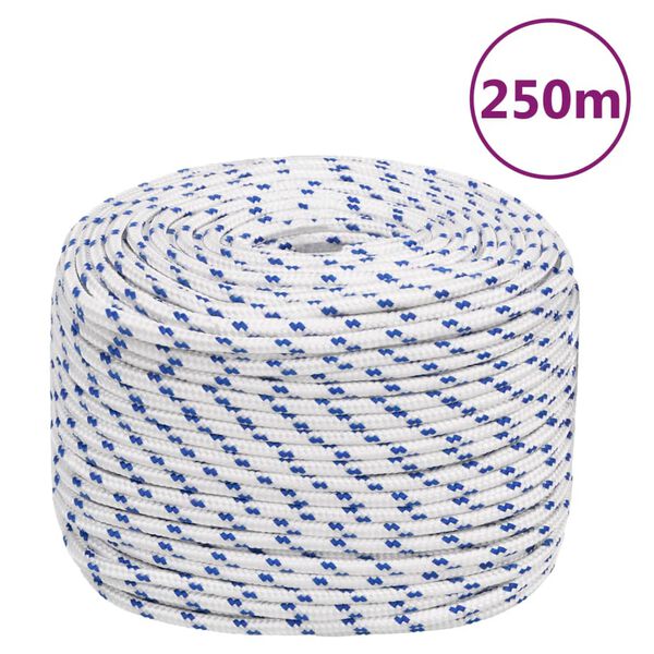 vidaXL Boat Rope White 8 mm 250 m Polypropylene