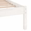 vidaXL Bed Frame without Mattress White Solid Wood Super King Size