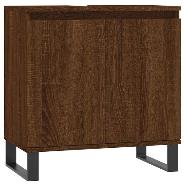 vidaXL Bathroom Cabinet Brown Oak 58x33x60 cm Engineered Wood