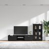 vidaXL TV Cabinet Set with Drawer FLORIN Black Engineered Wood