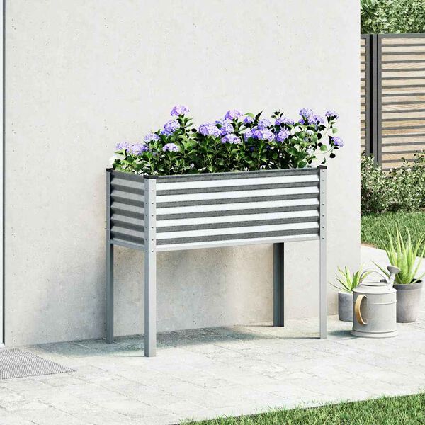 vidaXL Garden Planter 100x45x90 cm Galvanised Steel