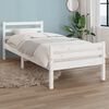 vidaXL Bed Frame without Mattress White Solid Wood 100x200 cm