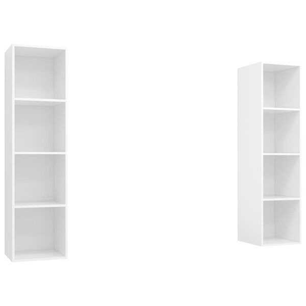 vidaXL Wall-mounted TV Cabinets 2 pcs White Engineered Wood