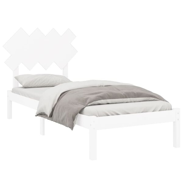 vidaXL Bed Frame without Mattress White 90x200 cm Solid Wood