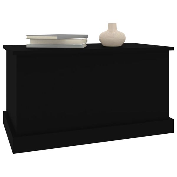vidaXL Storage Box Black 70x40x38 cm Engineered Wood