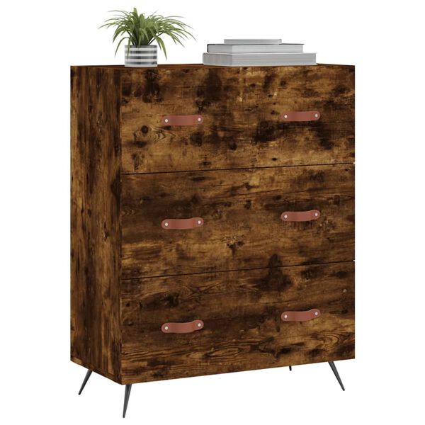 vidaXL Chest of Drawers Smoked Oak 69.5x34x90 cm Engineered Wood