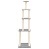 vidaXL Cat Tree with Sisal Scratching Posts Light Grey 183 cm