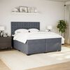 vidaXL Box Spring Bed with Mattress Dark Grey 200x200 cm Velvet
