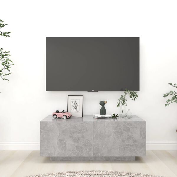 vidaXL TV Cabinet Concrete Grey 100x35x40 cm Engineered Wood