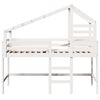 vidaXL Loft Bed with Ladder and Roof without Mattress White 90x190 cm Single
