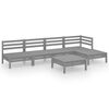 vidaXL Garden Lounge Set | Grey | Solid Pinewood | 6 Piece Set | Modular