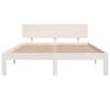 vidaXL Bed Frame without Mattress White Solid Wood Pine 140x190cm