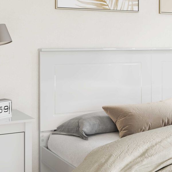 vidaXL Headboard Gloss White 200 cm Engineered Wood