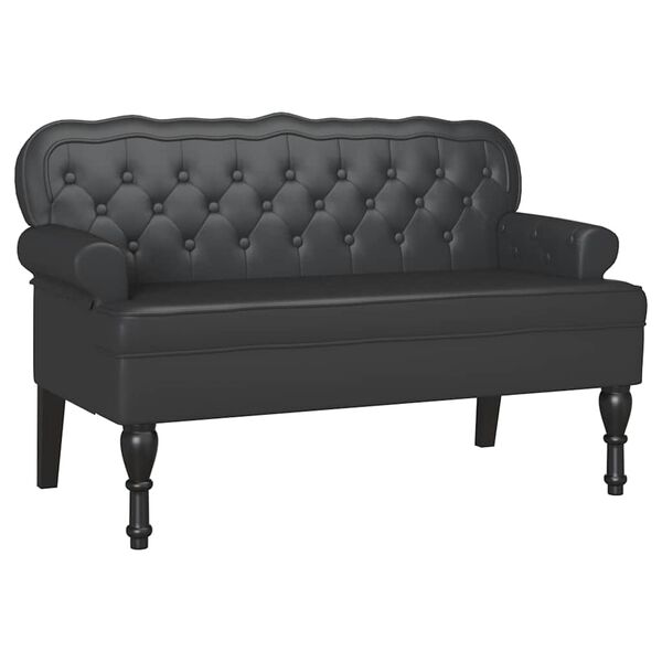 vidaXL Bench Black 119.5 x 64.5 x 75 cm Faux Leather