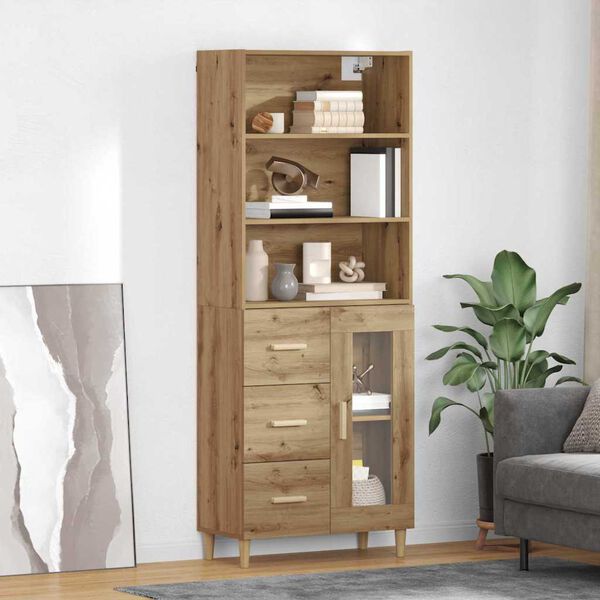 vidaXL Highboard Artisan Oak 69.5 x 34 x 180 cm Engineered Wood