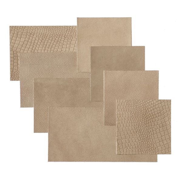 WallArt Leather Tiles Borret Sandy Beige 32 pcs