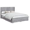 vidaXL Bed Frame with Storage and Headboard Grey Sonoma
