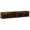 vidaXL TV Cabinets with LED Lights 2 pcs Smoked Oak 80x30x30 cm