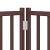 vidaXL Dog Gate with Door Foldable 9 Panels Brown 450 cm Poplar Wood