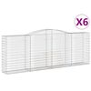 vidaXL Arched Gabion Baskets 6 pcs 400x50x140/160 cm Galvanised Iron