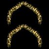 vidaXL Christmas Garland with 600 LEDs 2 pcs Green PVC