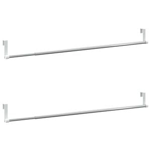 vidaXL Curtain Rails 2 pcs White and Silver 60-105 cm Aluminium
