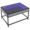 vidaXL Coffee Table with Infinity LED Grey Sonoma 70x50x41 cm