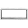 vidaXL Wall Cube Shelf 4 pcs Concrete Grey 60x15x23 cm Engineered Wood