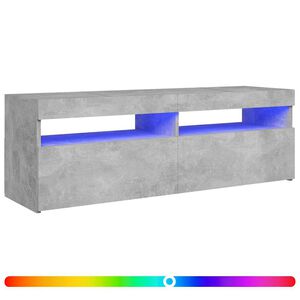 vidaXL TV Cabinet with LED Lights Concrete Grey 120x35x40 cm