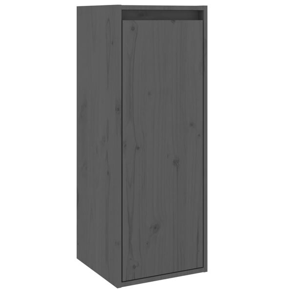 vidaXL Wall Cabinet Grey 30x30x80 cm Solid Wood Pine