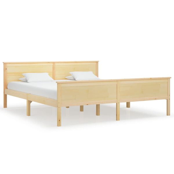 vidaXL Bed Frame without Mattress Solid Wood Pine 180x200 cm Super King