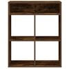 vidaXL Book Cabinet Smoked Oak 66x31x80 cm Engineered Wood