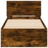 vidaXL Bed Frame without Mattress with LED Lights Smoked Oak 75x190 cm Small Single