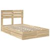 vidaXL Storage Bed with Drawer Sonoma Oak 120 x 190 cm Engineered Wood