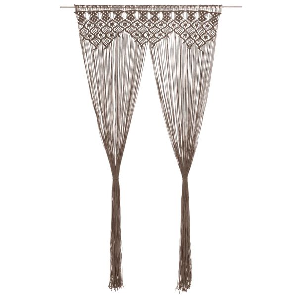 vidaXL Macrame Curtain Taupe 140x240 cm Cotton