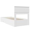 vidaXL Bed Frame Manual White and Silver 75 x 190 cm Engineered Wood
