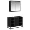 vidaXL Bathroom Furniture Set 2 pcs Black Oak Engineered Wood