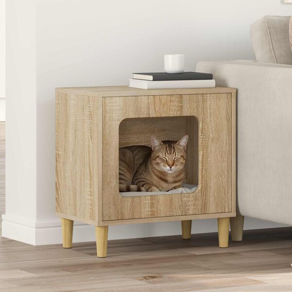 vidaXL Cat House Sonoma 51 x 30 x 52 cm Engineered Wood